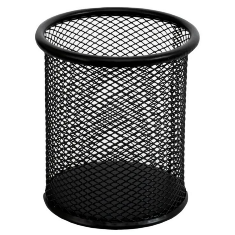 Підставка для ручок H-Tone кругла металева, 9 х 10 см, чорна (JJ41205)